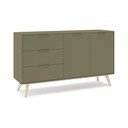 Žalios spalvos matinis šoninė spintelė 140x81x40 cm Campus – Marckeric