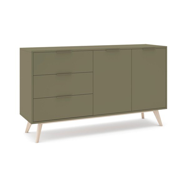 Žalios spalvos matinis šoninė spintelė 140x81x40 cm Campus – Marckeric