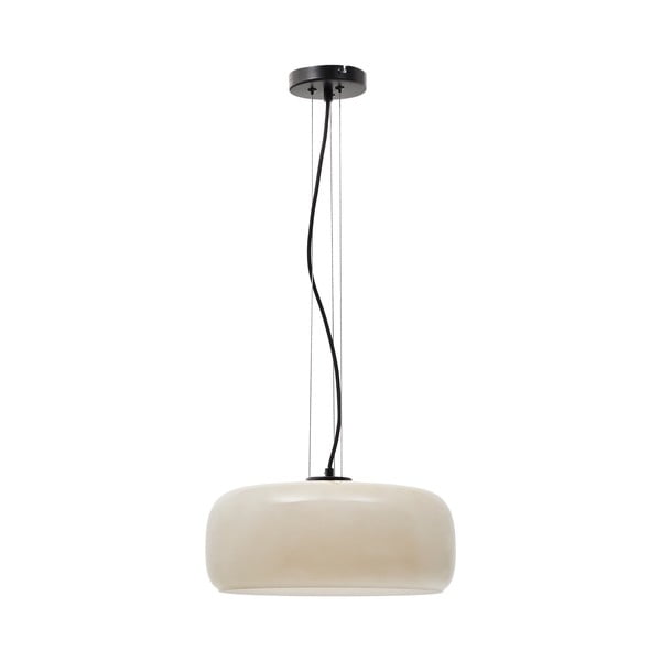 Pilkai smėlinės spalvos kabantis šviestuvas LED ø 38 cm su stiklo gaubtu Reig – Kave Home