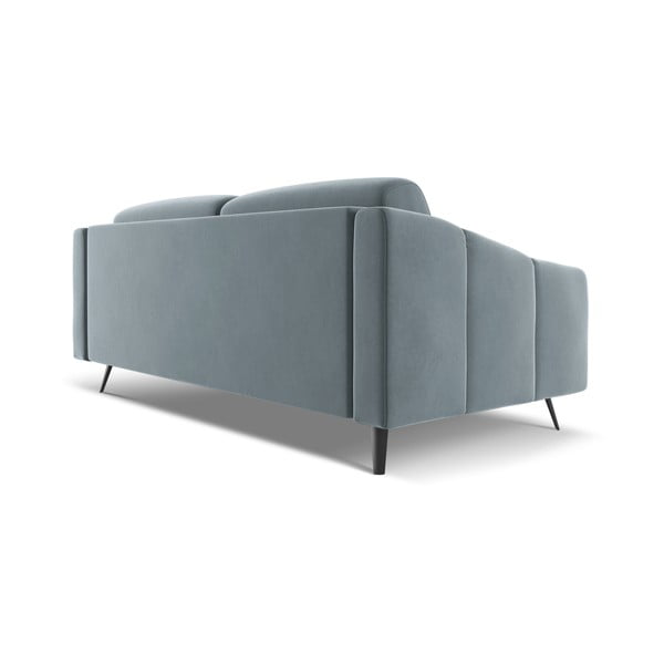 Šviesiai mėlynos spalvos iš velveto sofa 202 cm Nalu – Makamii-image-4