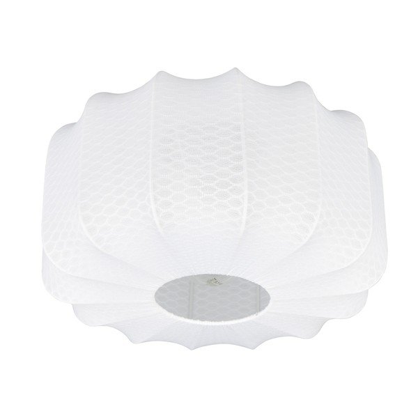 Baltos spalvos iš metalo lubinis šviestuvas ø 40 cm su tekstiliniu gaubtu Madleine – Reality