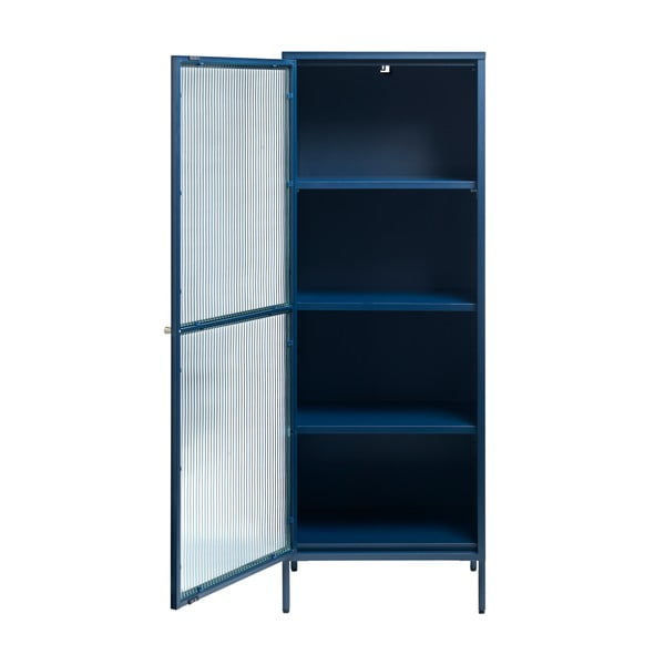 Mėlynos spalvos metalinė vitrina Unique Furniture Bronco, aukštis 160 cm-image-2