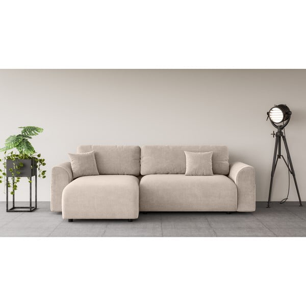 Sulankstoma kampinė sofa smėlio spalvos (kintama) Lorine – Ropez-image-1