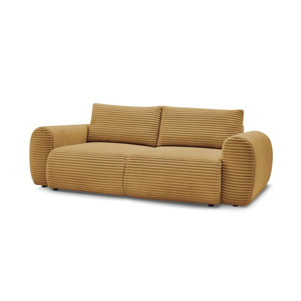 Iš kordinio velveto sulankstoma sofa garstyčių spalvos 257 cm Lucien – Bobochic Paris-image-3