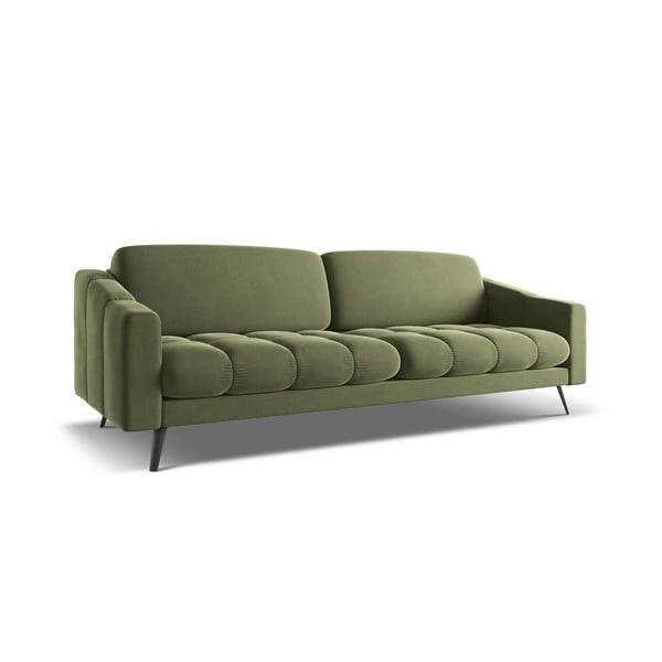Žalios spalvos iš velveto sofa 238 cm Nalu – Makamii-image-2