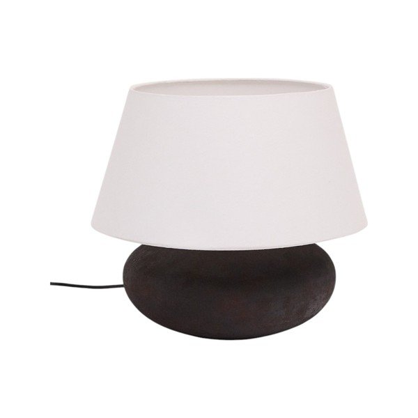Stalinis šviestuvas juodos ir baltos spalvos (aukštis 35 cm) su tekstiliniu gaubtu Nessi – Kave Home