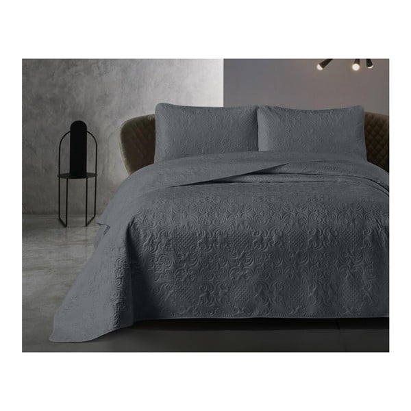 Pilka mikropluošto lovatiesė su dviem užvalkalais Dreamhouse Velvet Clara, 250 x 260 cm