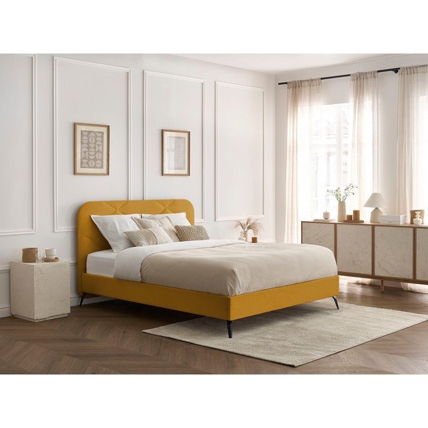 Dvigulė lova audiniu dengta su lovos grotelėmis 160x200 cm Prune – Bobochic Paris-image-4