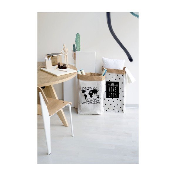 Perdirbto popieriaus daiktų laikymo krepšys Really Nice Things Chocolate-image-1