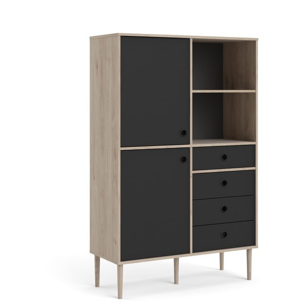 Juoda komoda su rėmu iš ąžuolo Tvilum Rome, 99 x 154 cm-image-4