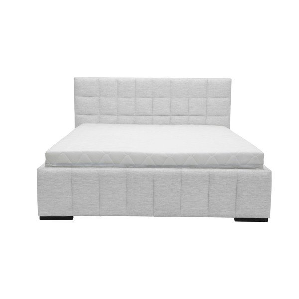 Šviesiai pilka dvigulė lova Mazzini Beds Dream, 180 x 200 cm-image-4