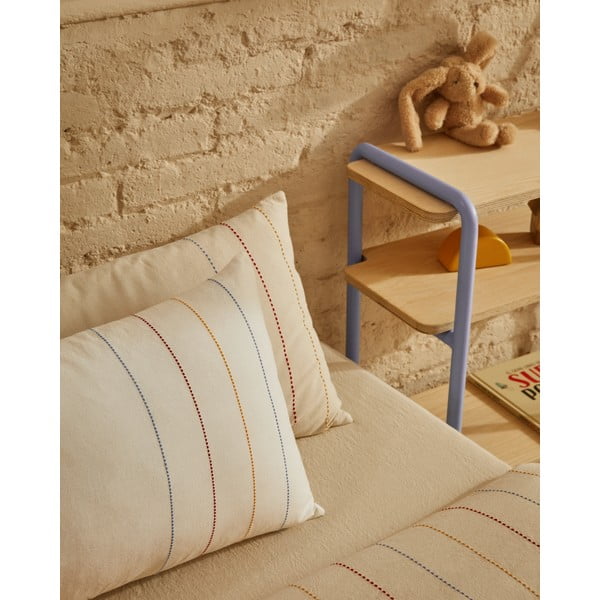 Smėlio spalvos iš organiškos medvilnės viengulė vaikiška patalynė su paklode 150x220 cm Indani – Kave Home-image-1