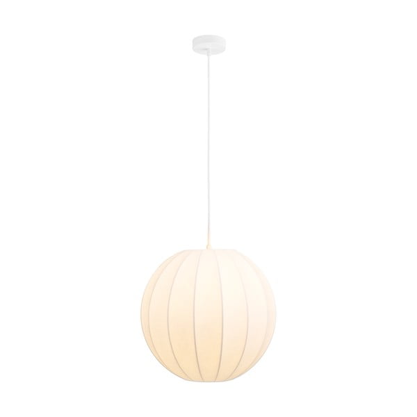 Baltos spalvos kabantis šviestuvas ø 40 cm su tekstiliniu gaubtu Coventry – House Nordic-image-3