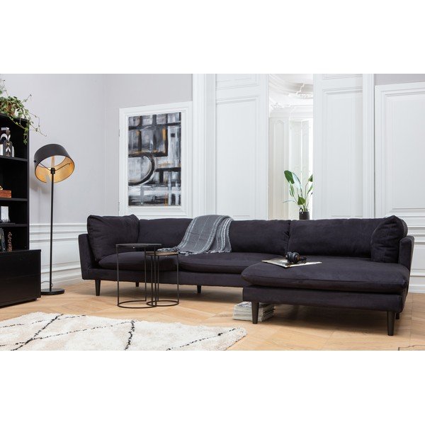 Juoda sofa WOOOD "Rocky", dešinysis kampas-image-1