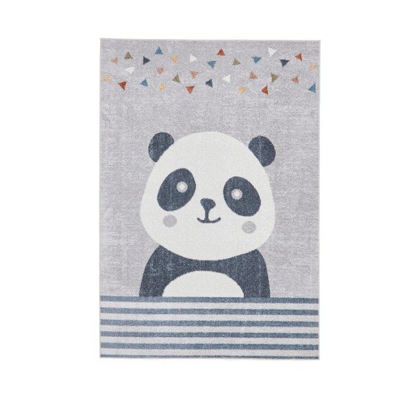 Vaikiškas kilimas šviesiai pilkos spalvos 80x150 cm Vida Kids Panda – Think Rugs