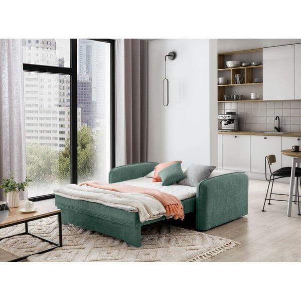 Žalios spalvos iš šenilinio audinio sulankstoma/su sandėliavimo vieta sofa 155 cm Laine – ELTAP-image-4