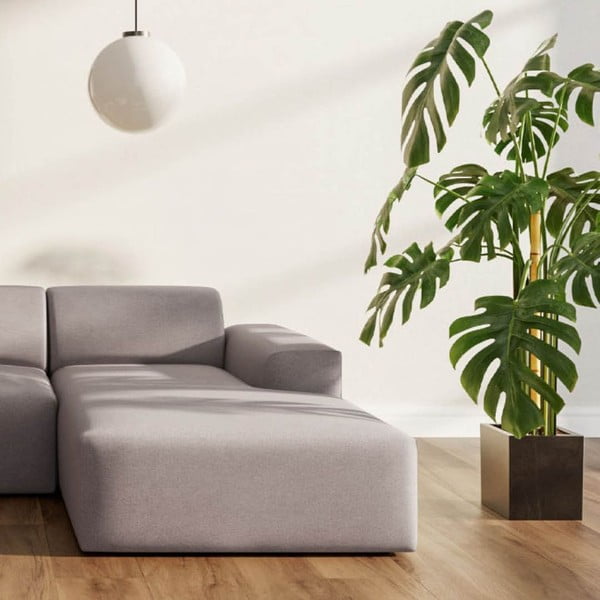 Pilkos spalvos iš velveto kampinė sofa (su dešiniuoju kampu/su gultu) Villet – Rodier-image-3