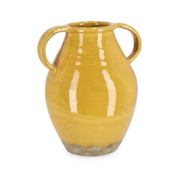 Garstyčių spalvos iš terakotos rankų darbo vaza (aukštis 31 cm) Daruma – Bizzotto