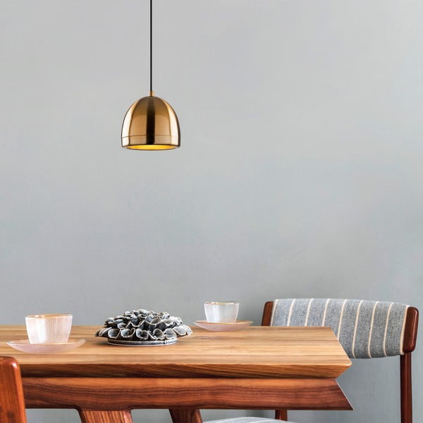 Kabantis šviestuvas bronzinės spalvos ø 17 cm su metaliniu gaubtu Mugo – Opviq lights-image-1