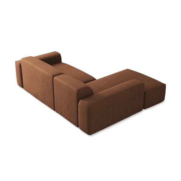 Terakotos spalvos kampinė sofa (su kairiuoju kampu/su gultu) Keli – Makamii-image-4