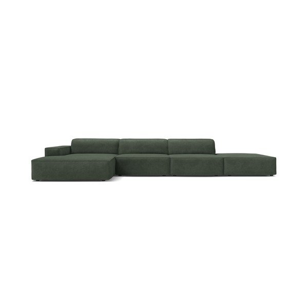 Smaragdinės spalvos modulinė kampinė sofa (su kairiuoju kampu/su gultu) Jodie – Micadoni -image-2