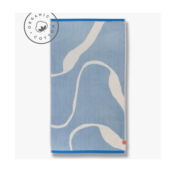 Vonios rankšluostis baltos spalvos/mėlynos spalvos iš organiškos medvilnės 70x133 cm Nova Arte – Mette Ditmer Denmark