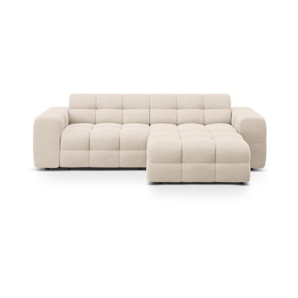 Smėlio spalvos kampinė sofa (su dešiniuoju kampu/su gultu) Kendal – Micadoni 