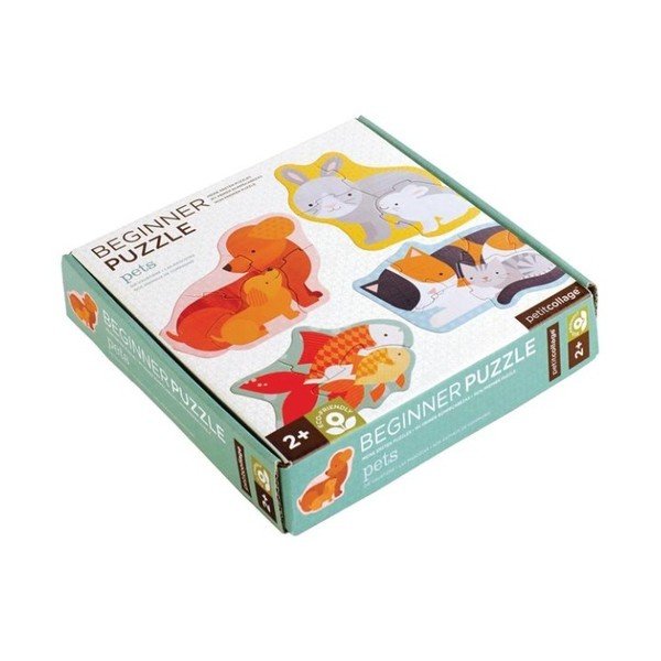 4 perdirbto popieriaus ir augalinio rašalo dėlionių rinkinys Petit koliažas Gyvūnai-image-3