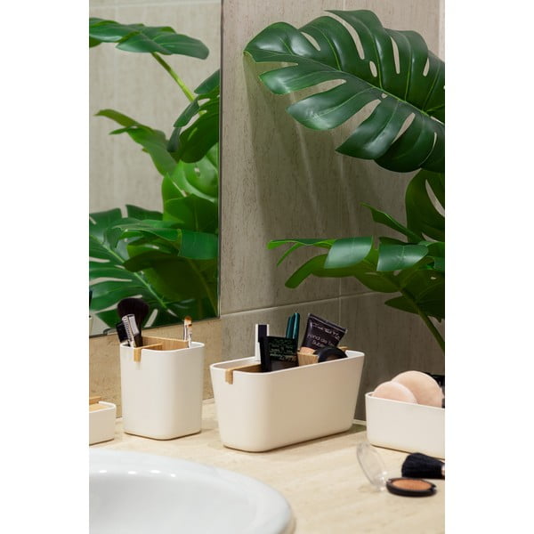 Balta dėžutė daiktams su bambukiniais skirtukais Compactor Ecologic, 8,4 x 7,8 cm-image-1