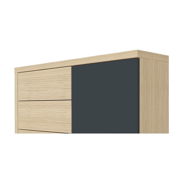 Juoda žema ąžuolo dekoro komoda 113x113 cm Hugo - TemaHome-image-1