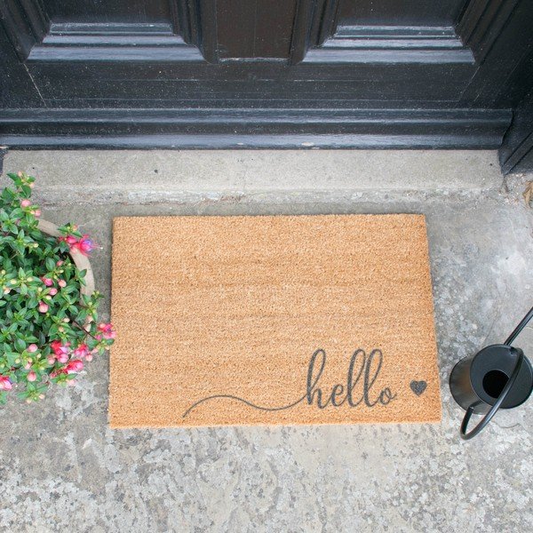 Natūralaus kokoso pluošto kilimėlis Artsy Doormats Hello Scribble, 40 x 60 cm-image-1