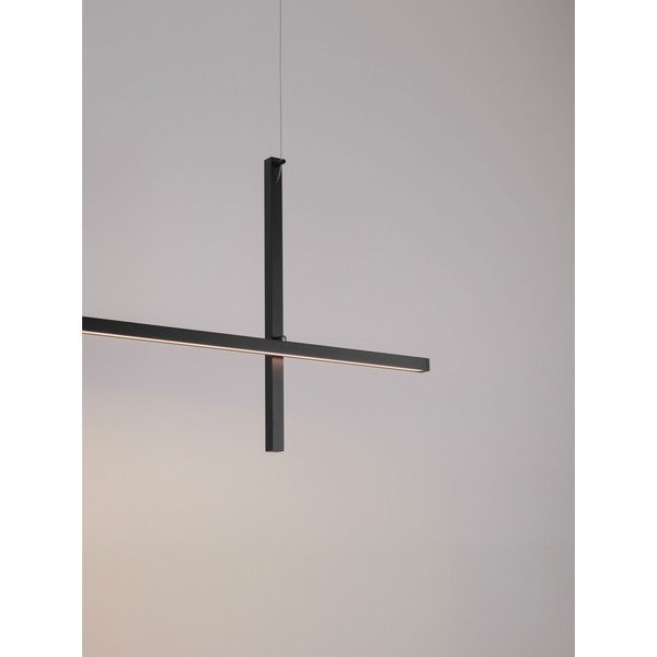 Matinės juodos spalvos iš aliuminio kabantis šviestuvas LED su gaubtu iš akrilo stiklo Looma – Nova Luce-image-3