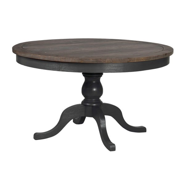 Tamsiai pilkas apvalus medinis valgomojo stalas "Rowico Nottingham", ⌀ 130 cm