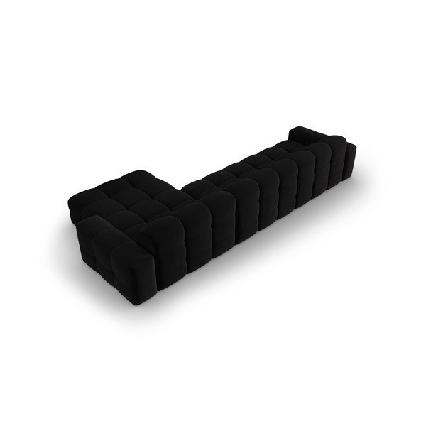 Juodo aksomo kampinė sofa (dešinysis kampas) Kendal - Micadoni Home-image-4