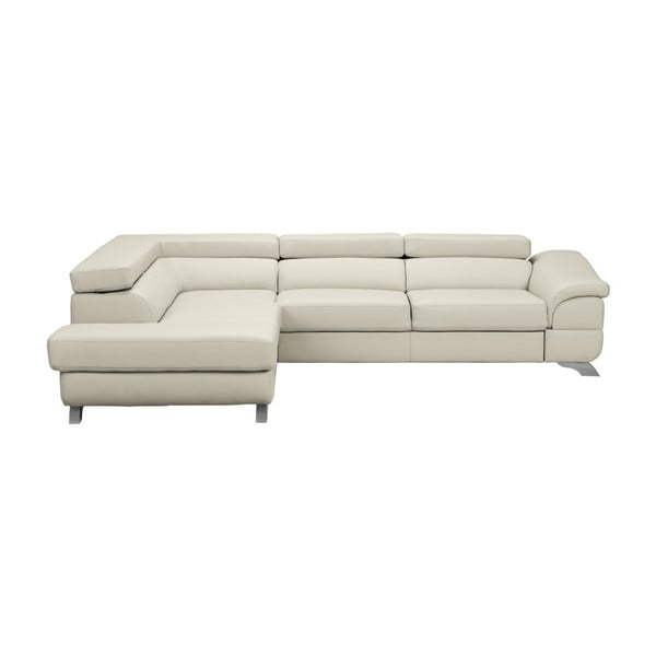 Smėlio spalvos odinio audinio "Windsor & Co Sofas" kampinė sofa-lova "Gamma" su saugykla, kairysis kampas