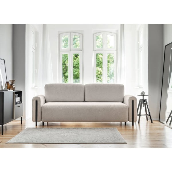 Smėlio spalvos iš boucle sulankstoma/su sandėliavimo vieta sofa 244 cm Arcadova – ELTAP-image-1