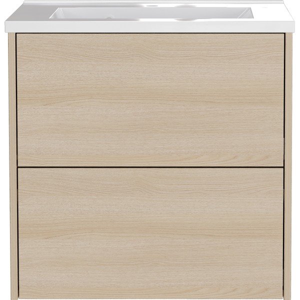 Natūralios spalvos pakabinama spintelė po kriaukle iš ąžuolo 61x61 cm Bodera – Germania-image-2