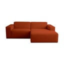 Iš boucle kampinė sofa raudonos plytų spalvos (su dešiniuoju kampu) Roxy – Scandic