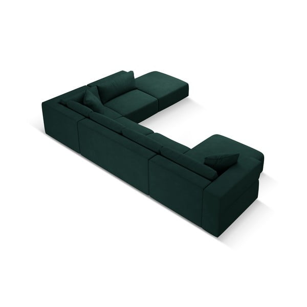 Kampinė sofa žalios spalvos (su dešiniuoju kampu/„U“ formos) Esther – Milo Casa-image-3