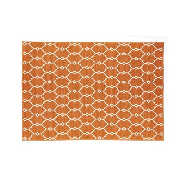 Oranžinis lauko kilimas Floorita Trellis, 133 x 190 cm-image-1