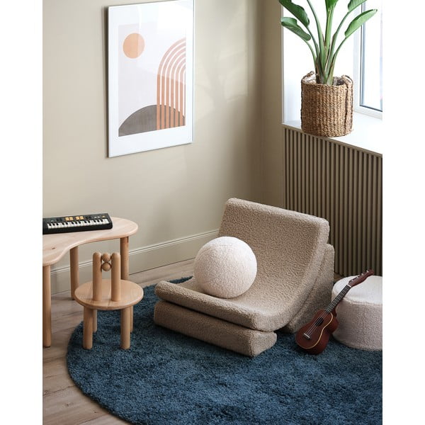 Šviesiai rudos spalvos iš boucle vaikiškas krėslas Moon – Wigiwama-image-4