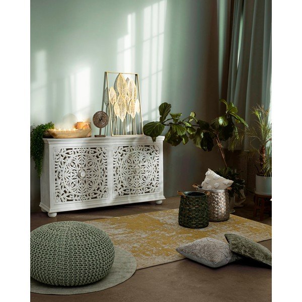 Iš metalo didelio formato sieninė dekoracija 52,5x95 cm Adhira – Bizzotto-image-1