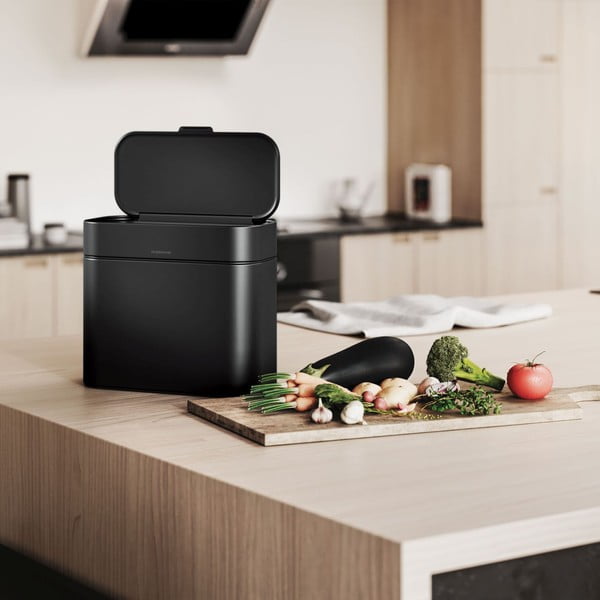Maisto atliekų šiukšliadėžė matinės juodos spalvos 4 l – simplehuman-image-3