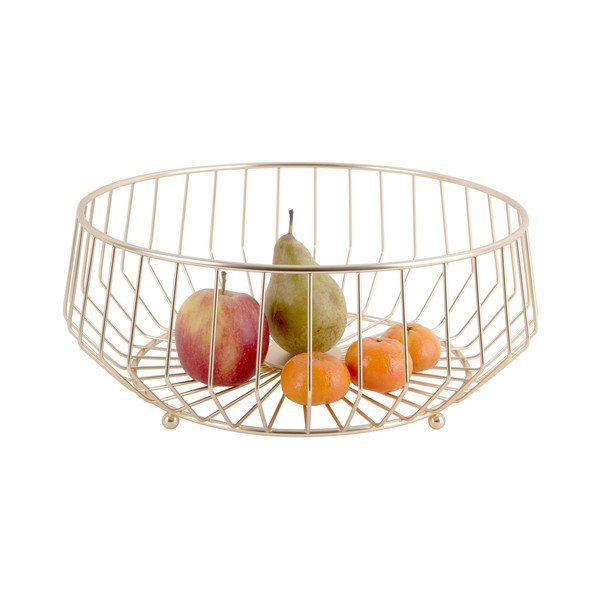 Aukso spalvos metalinis vaisių krepšelis PT LIVING Linea, ø 34 cm-image-1