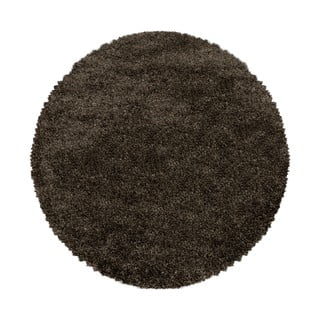 Apvalios formos kilimas tamsiai rudos spalvos ø 80 cm Fluffy – Ayyildiz Carpets