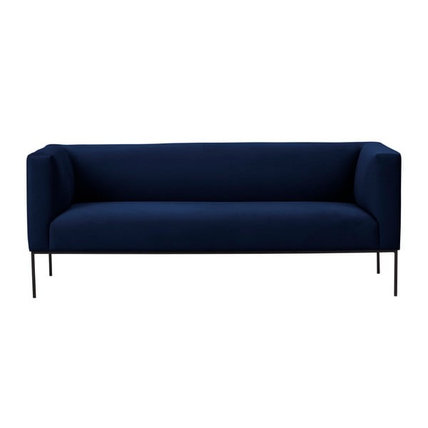 Tamsiai mėlyna aksominė sofa Windsor & Co Sofas Neptune, 195 cm