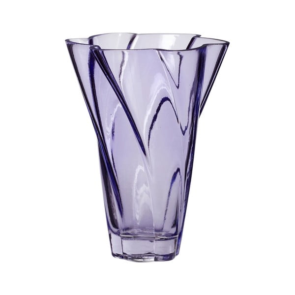 Iš stiklo  rankų darbo vaza violetinės spalvos (aukštis 18 cm) Bloom – Hübsch