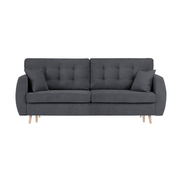 Tamsiai pilka trivietė sofa-lova su saugykla "Cosmopolitan Design Amsterdam