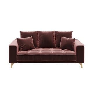 Tamsiai rožinė aksominė sofa Devichy Chloe, 204 cm