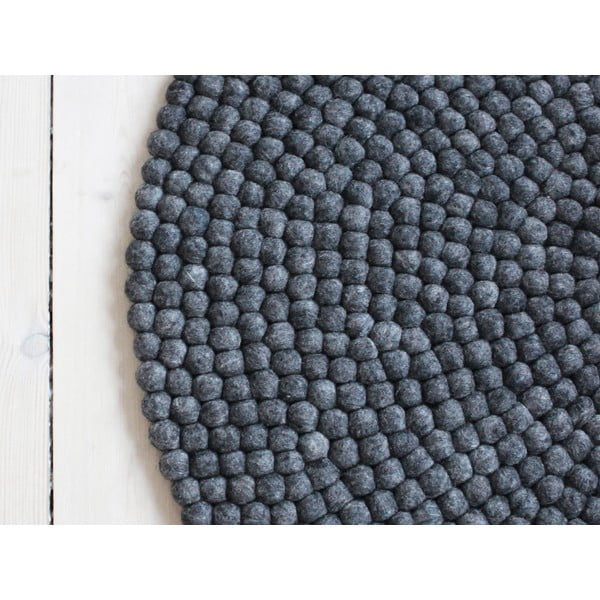 Tamsiai pilkos spalvos vilnos kilimas Wooldot Ball Rugs, ⌀ 200 cm